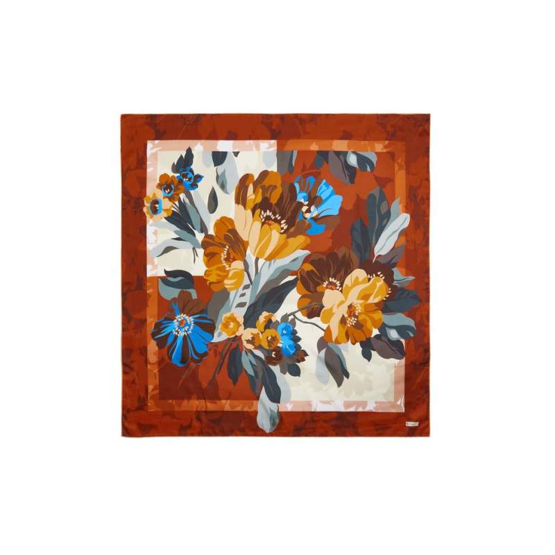 VAKKO FLORAL PATTERNED SILK SCARF