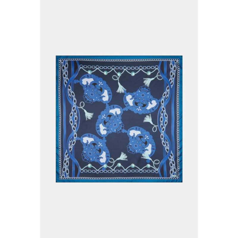 Vakko GEOMETRIC PATTERNED SILK SCARF
