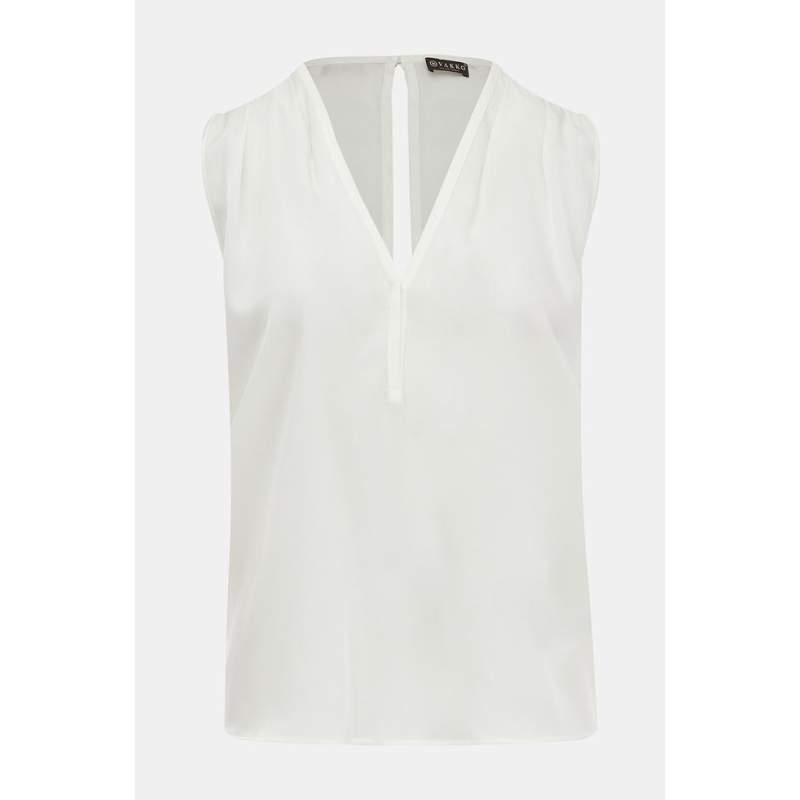 Vakko ECRU V-NECK BLOUSE