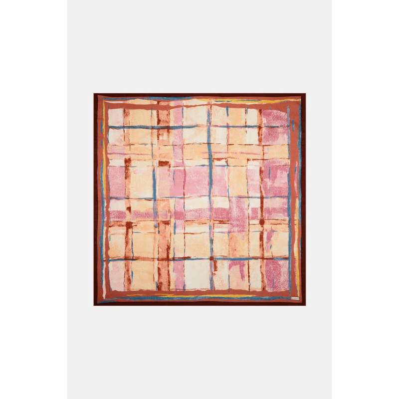 Vakko GEOMETRIC PATTERNED SILK SCARF