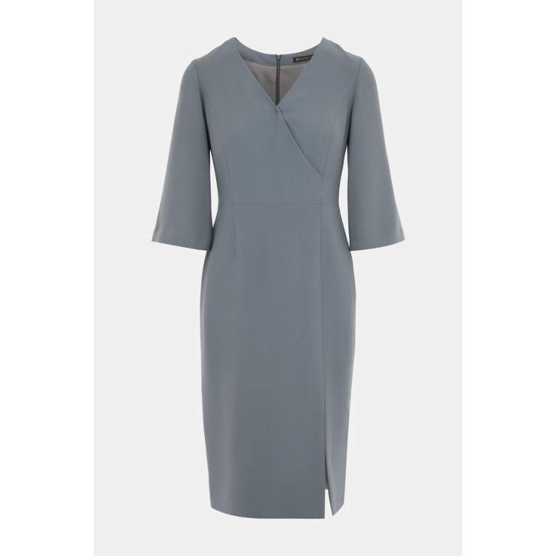 Vakko GRAY MIDI DRESS