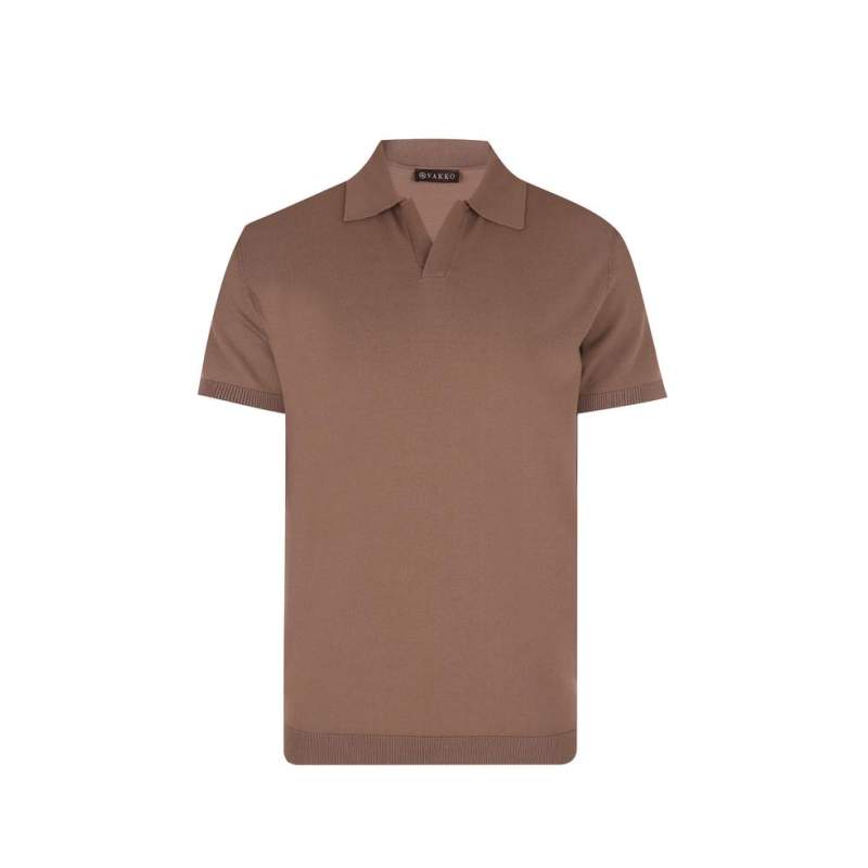VAKKO POLO COLLAR SHORT SLEEVE KNITWEAR
