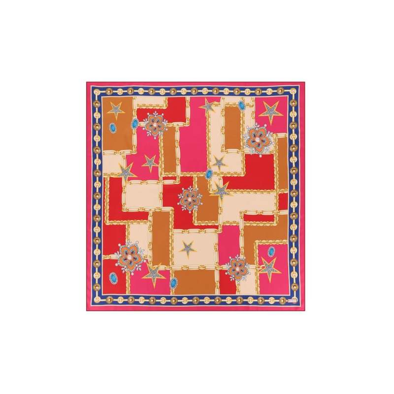 VAKKO OBJECT PATTERNED SILK SCARF VAKKO OBJECT PATTERNED SILK SCARF