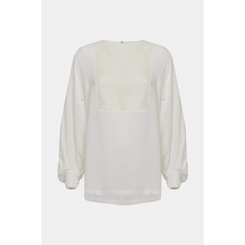 Fabiana Filippi WHITE LONG SLEEVE BLOUSE