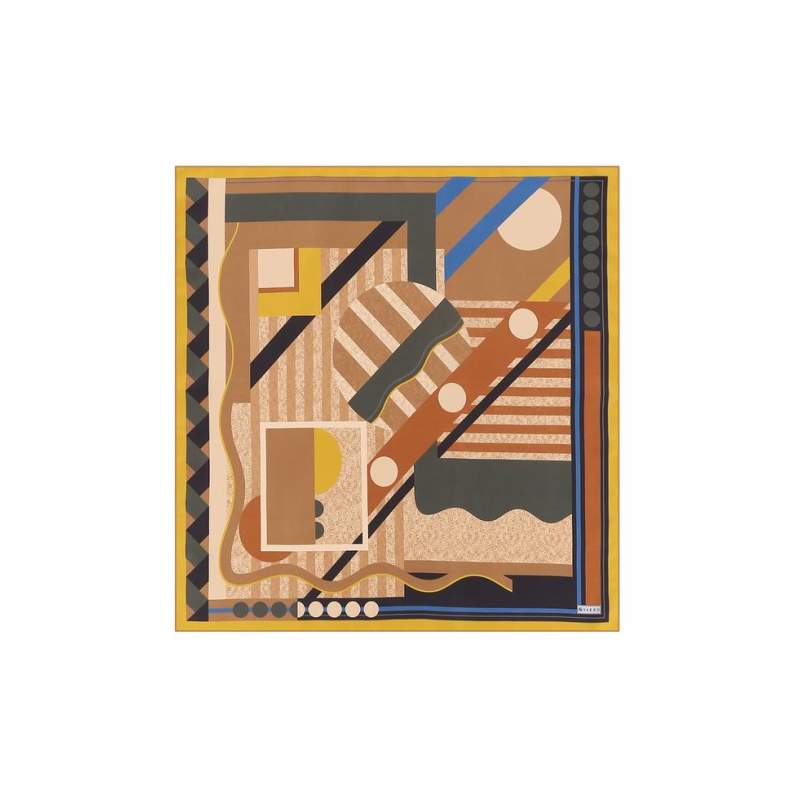 VAKKO GEOMETRIC PATTERNED SILK BANDANA VAKKO GEOMETRIC PATTERNED SILK BANDANA