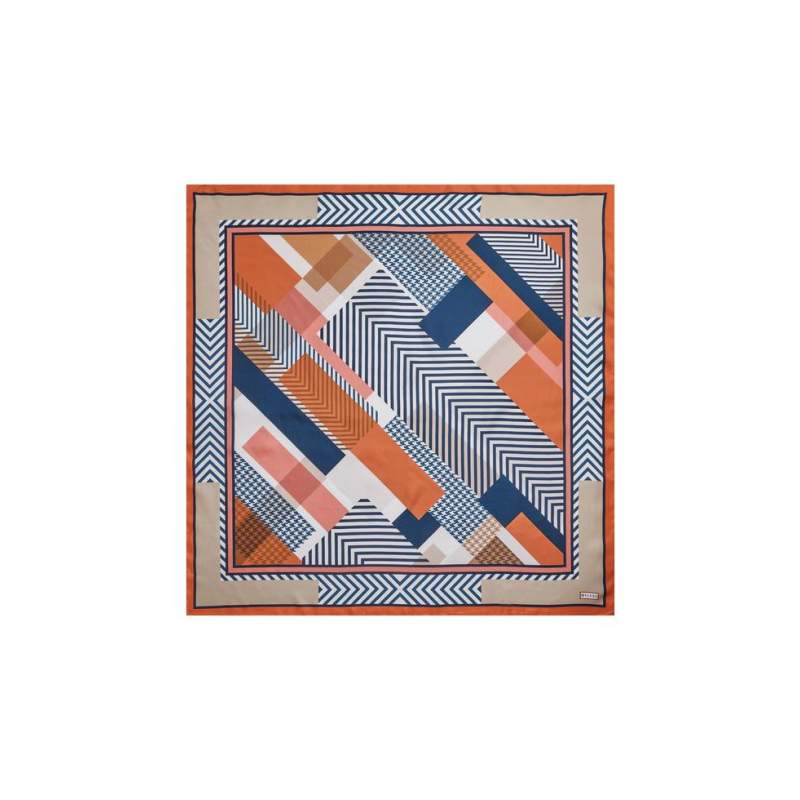 VAKKO GEOMETRIC PATTERNED SILK SCARF VAKKO GEOMETRIC PATTERNED SILK SCARF