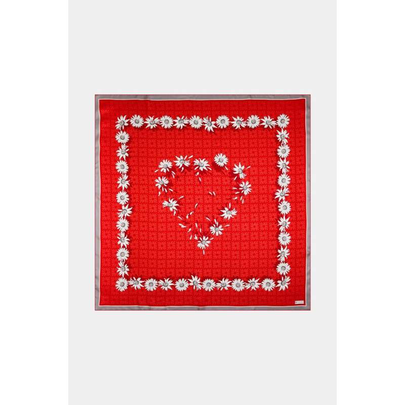 Vakko FLORAL PATTERNED SILK SCARF