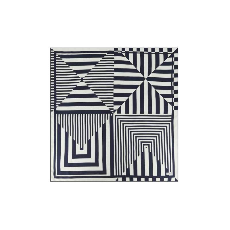 VAKKO MONOCHROME PATTERNED SILK SCARF