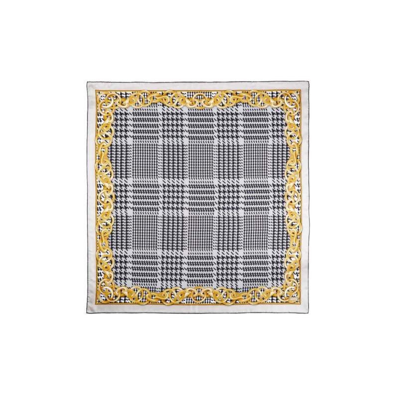 VAKKO GEOMETRIC PATTERNED SILK SCARF