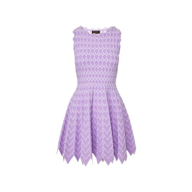 Vakko Lilac PATTERNED DRESS