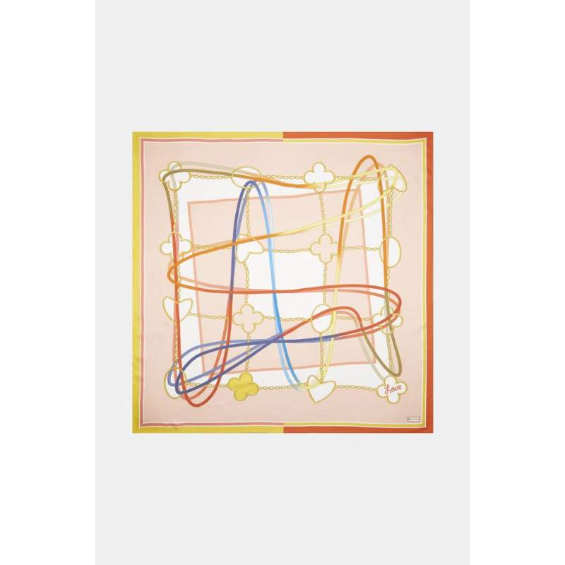 Vakko GEOMETRIC PATTERNED SILK SCARF