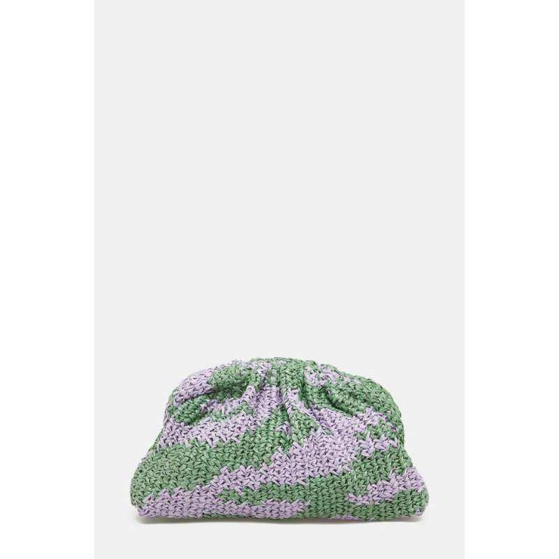 Maria La Rosa GREEN-PURPLE KNITTED BAG Maria La Rosa GREEN-PURPLE KNITTED BAG