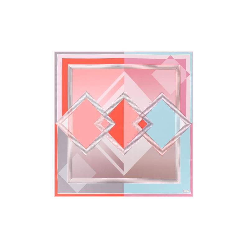VAKKO GEOMETRIC PATTERNED SILK SCARF