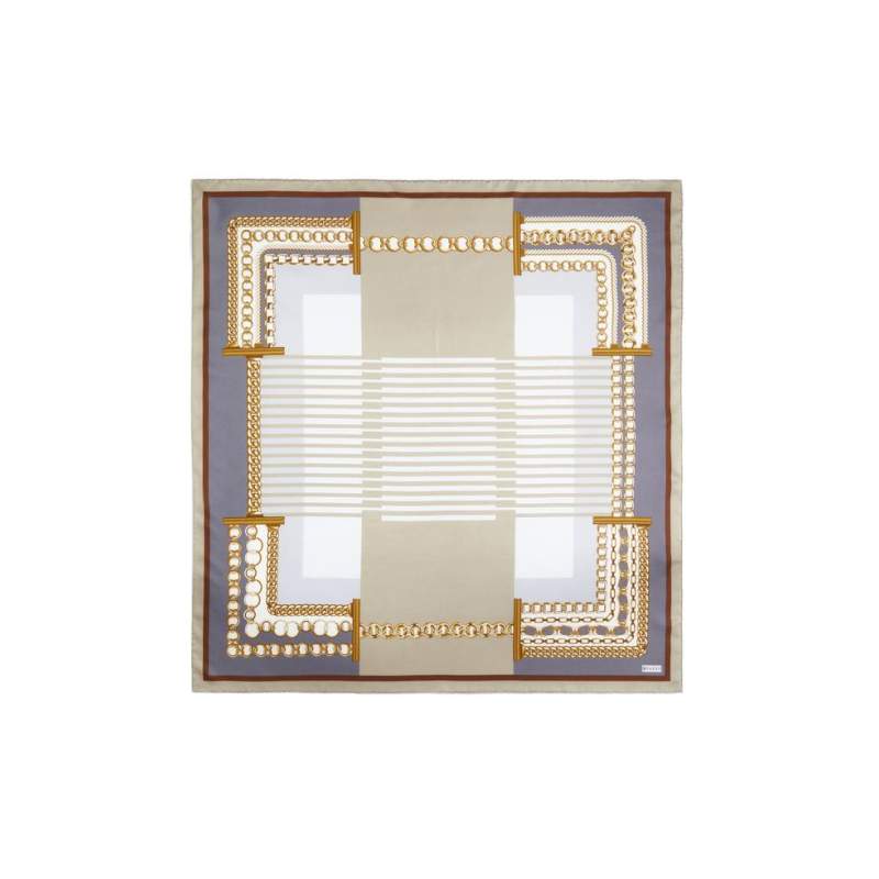 VAKKO GEOMETRIC PATTERNED SILK SCARF