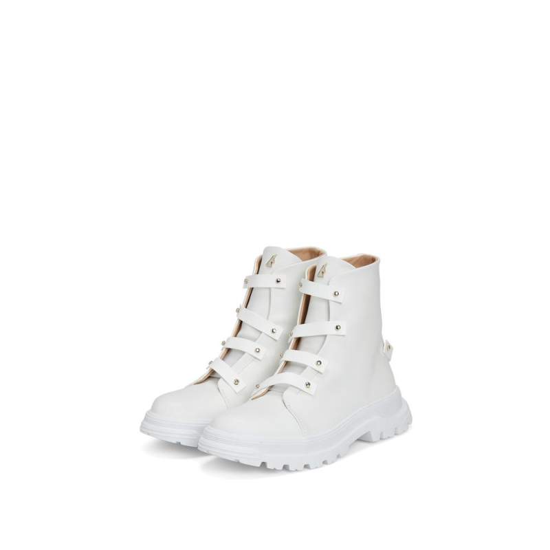 Daniella Essa WHITE LEATHER BOOTS Daniella Essa WHITE LEATHER BOOTS