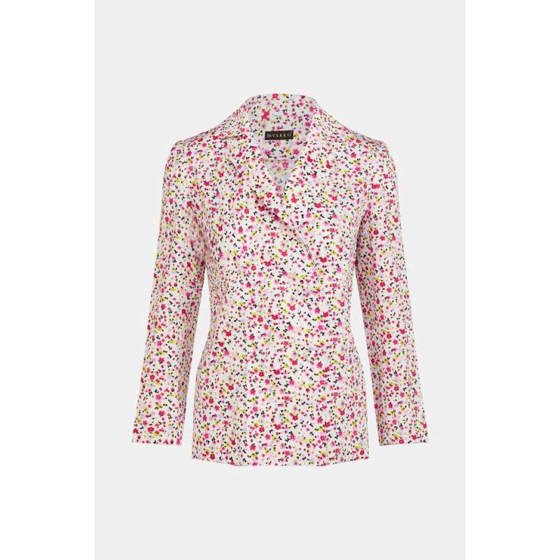 Vakko FLORAL PATTERNED Double Breasted JACKET