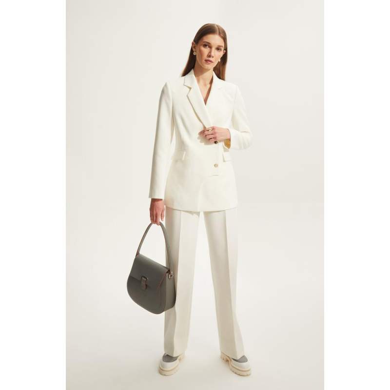 Vakko ECRU Double Breasted Collar JACKET