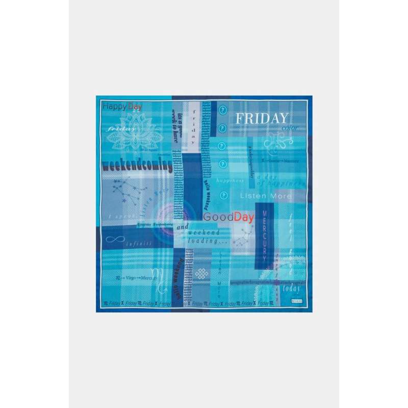 Vakko OBJECT PATTERNED SILK BANDANA