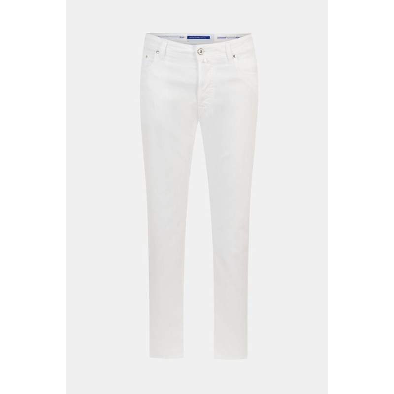 Jacob Cohen 5 POCKET COTTON WHITE TROUSERS