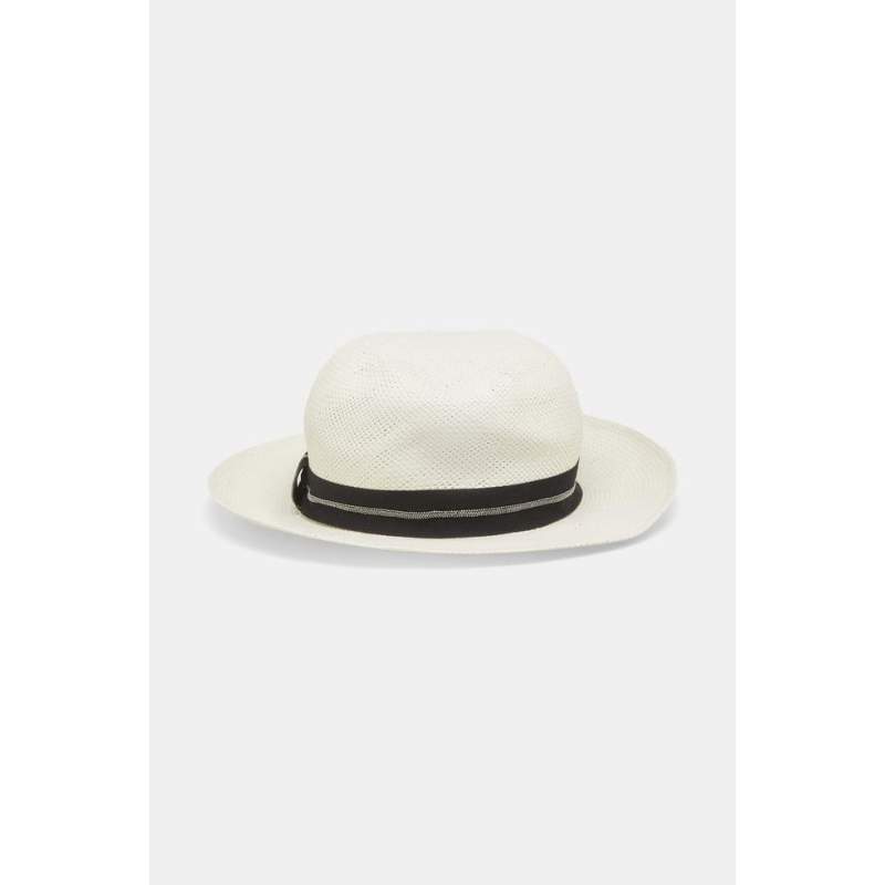 Fabiana Filippi WHITE GROGRAIN HAT