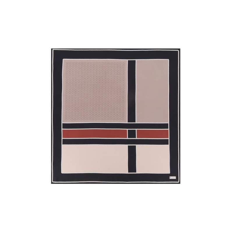 Vakko GEOMETRIC PATTERNED SILK SCARF