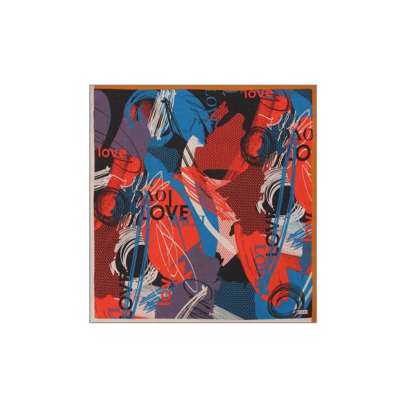 VAKKO GEOMETRIC PATTERNED CASHMERE SILK BANDANA
