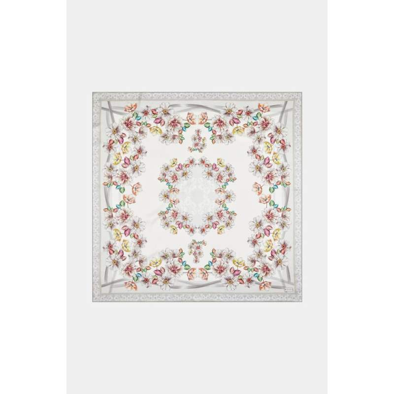 Vakko FLORAL PATTERNED SILK SCARF