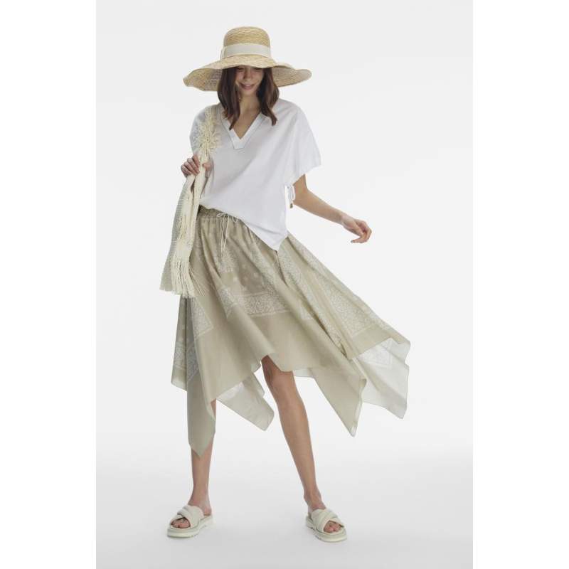 Vakko WHITE V-NECK BLOUSE