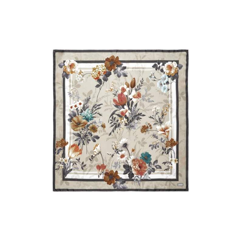 VAKKO FLORAL PATTERNED SILK SCARF