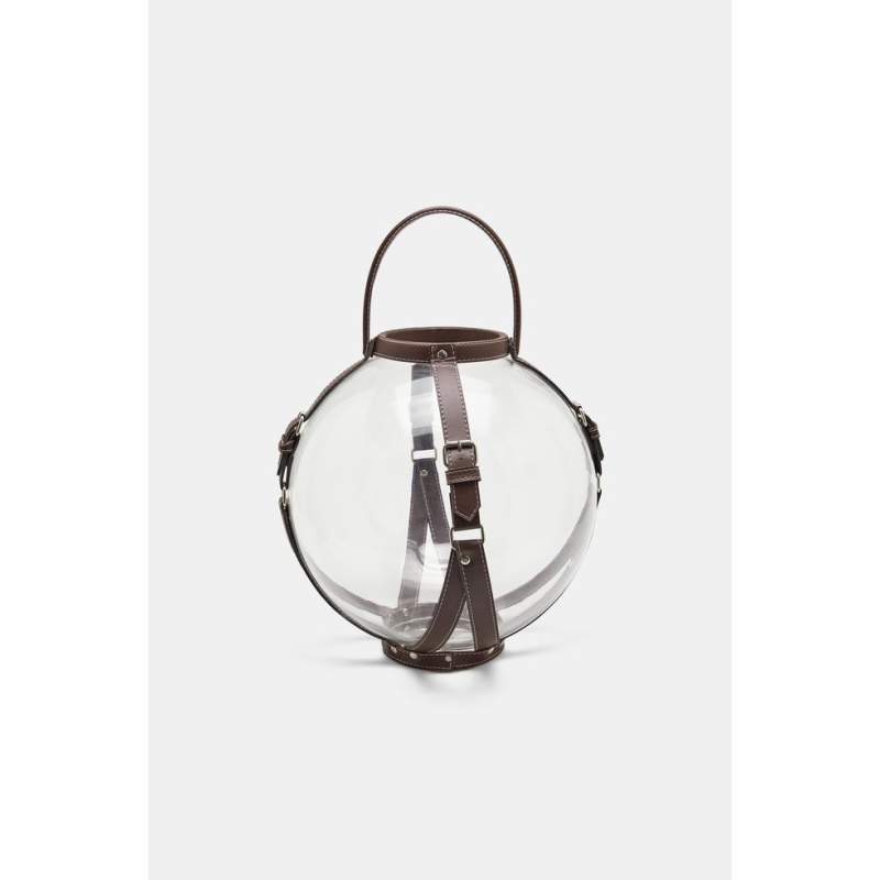 Vakko LEATHER HANDLE GLASS LANTERN