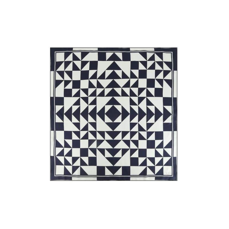 VAKKO MONOCHROME PATTERNED SILK SCARF
