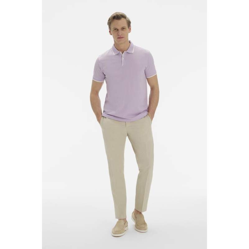 Vakko SAND COTTON TROUSERS