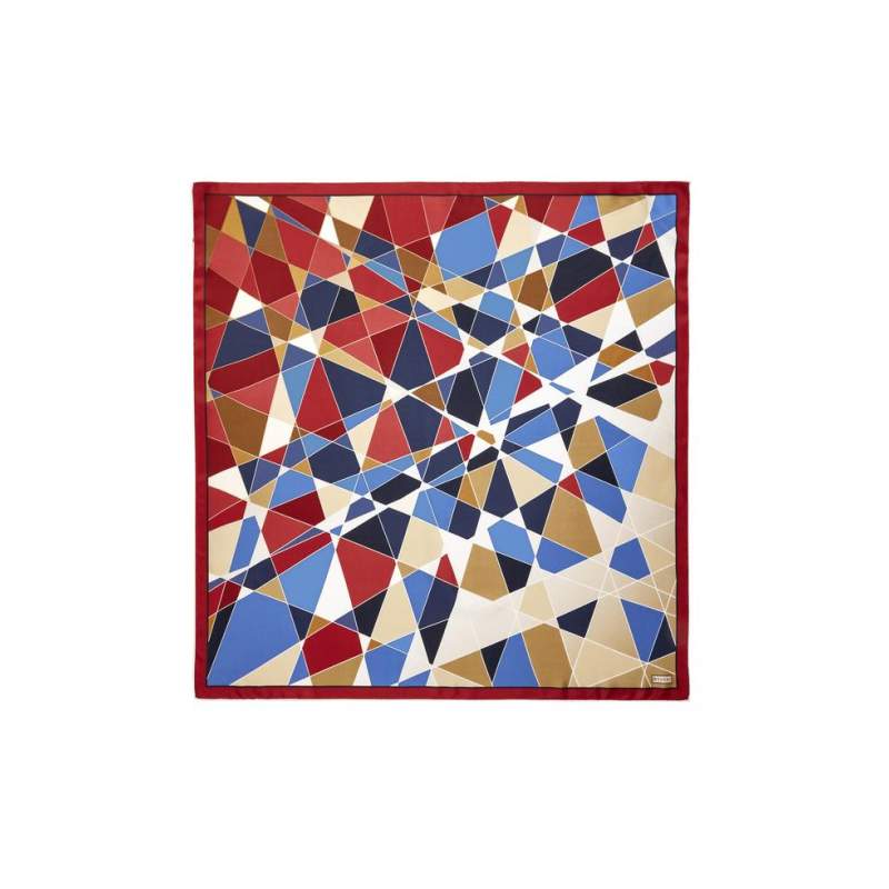 VAKKO GEOMETRIC PATTERNED SILK SCARF