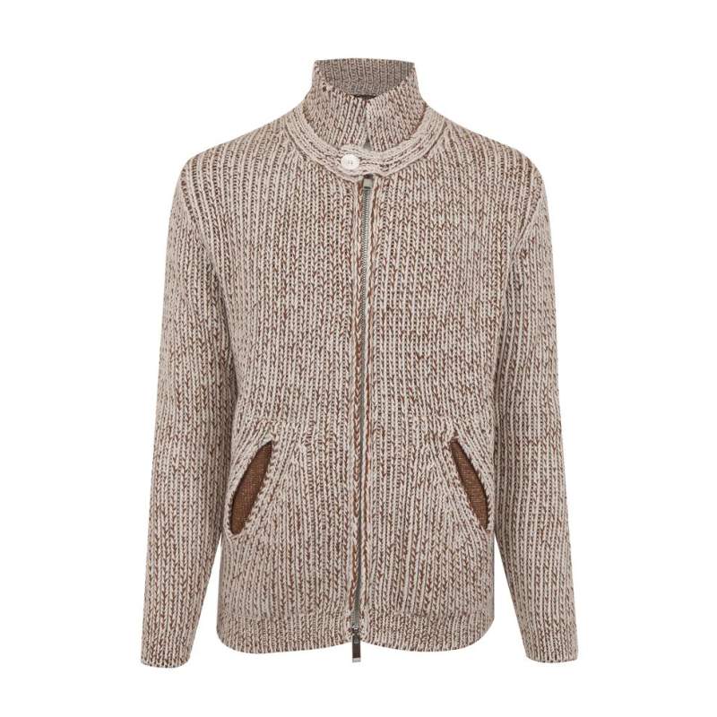 VAKKO by DANIELE FIESOLI SAND KNITWEAR JACKET