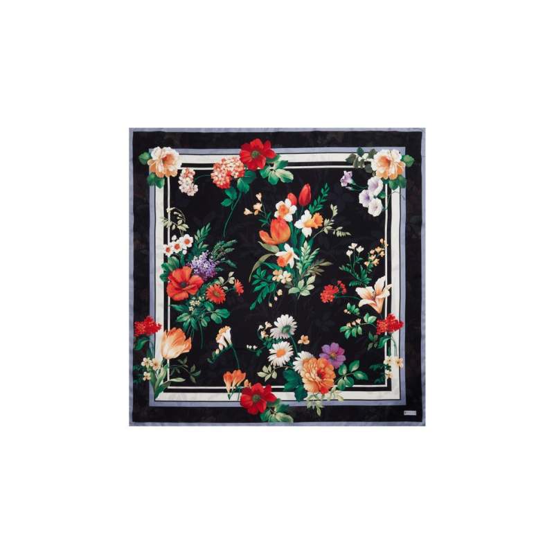 VAKKO FLORAL PATTERNED SILK SCARF