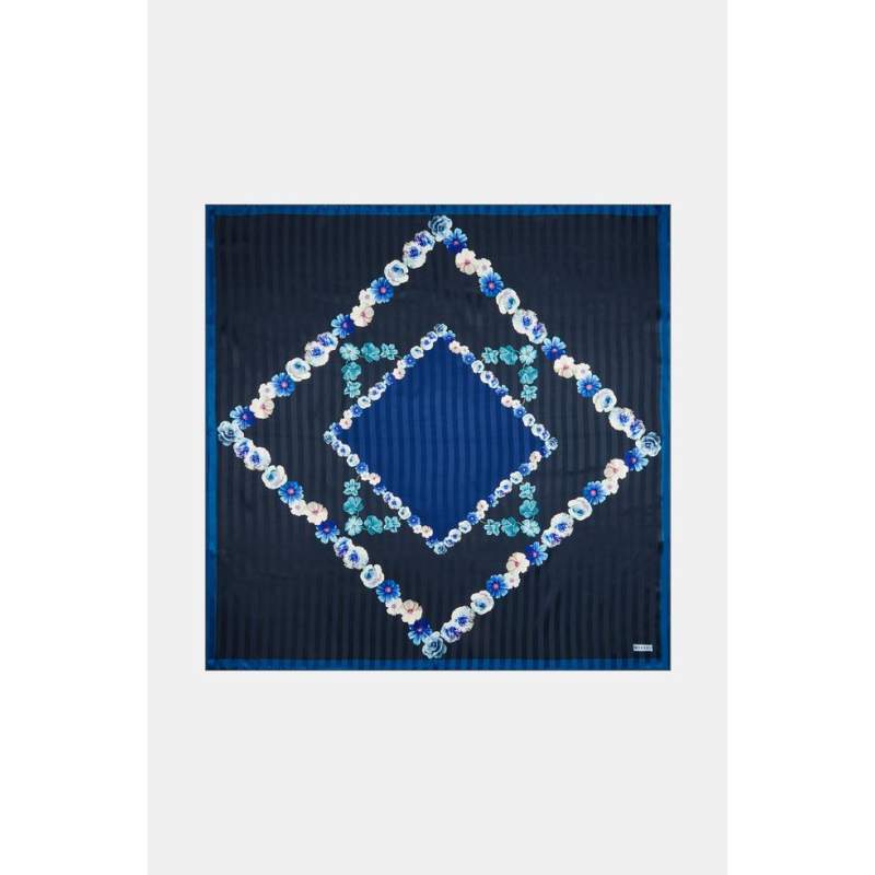 Vakko FLORAL PATTERNED SILK SCARF