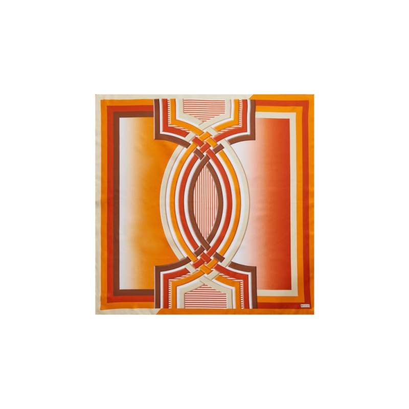 VAKKO GEOMETRIC PATTERNED SILK SCARF