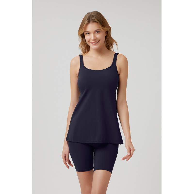 Jeremy Blue Half Swimsuit Tights