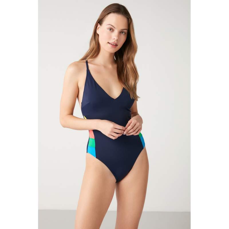 Viva Plain V-Neck Swimsuit