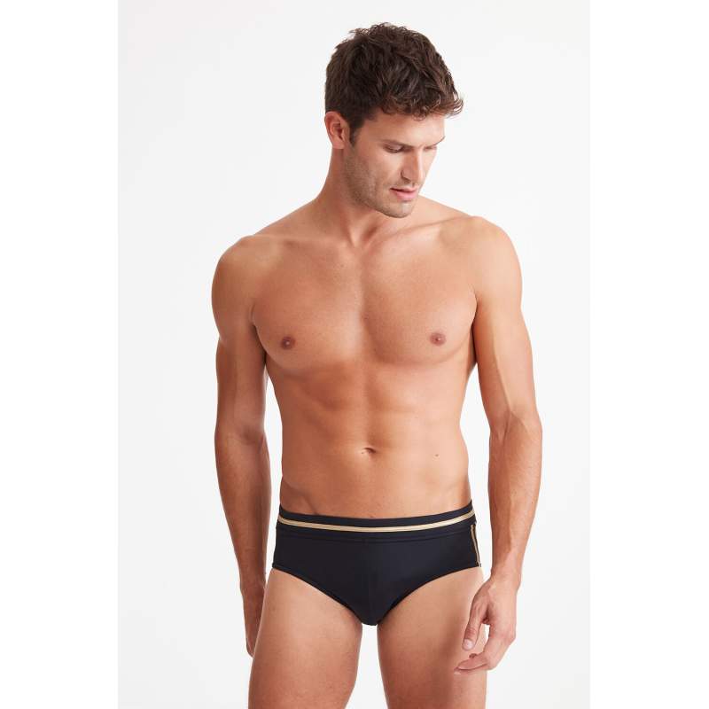 Port Flat Shiny Stripe Bye Sprint Swimsuit