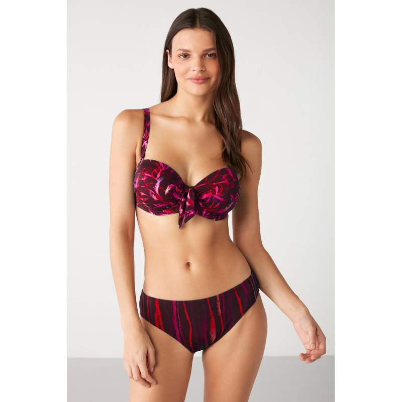 Valgu Leaf Patterned Strapless Bikini