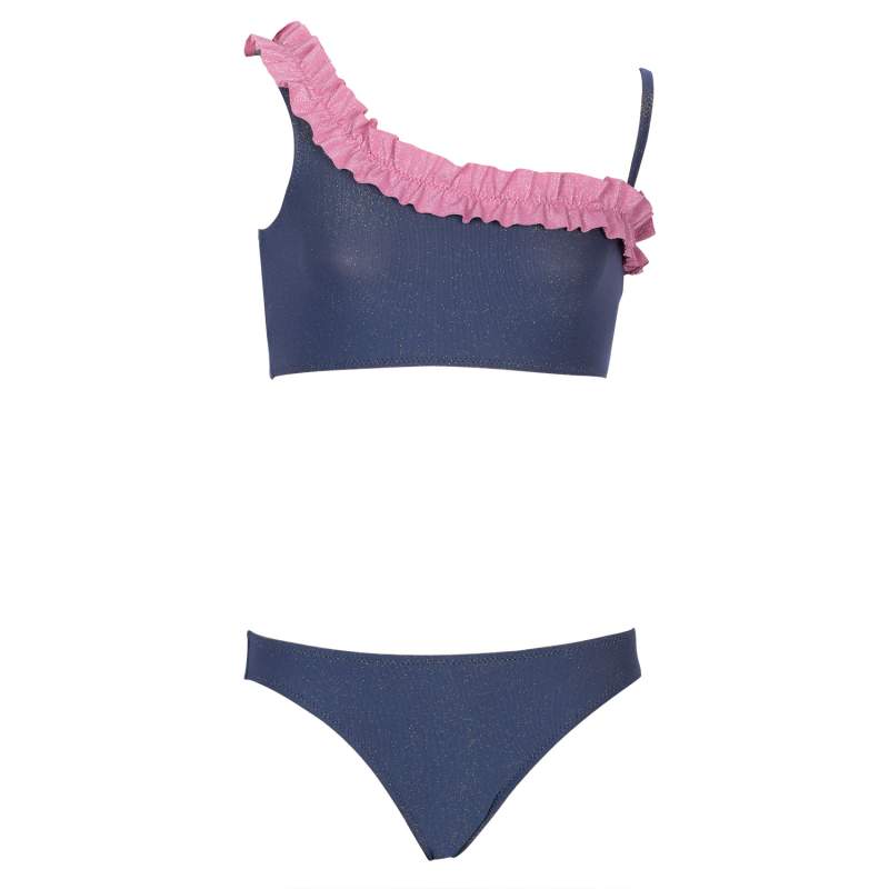 Coral Jean Frilly Childrens Bikini Set