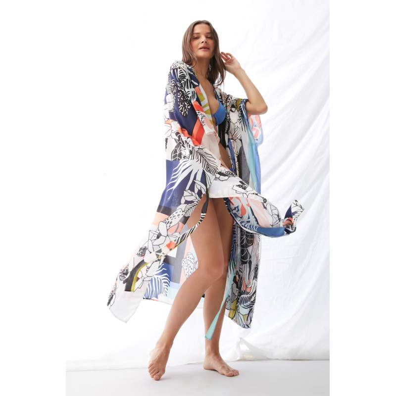 Kieta Colored Patterned Long Dress Kieta Colored Patterned Long Dress