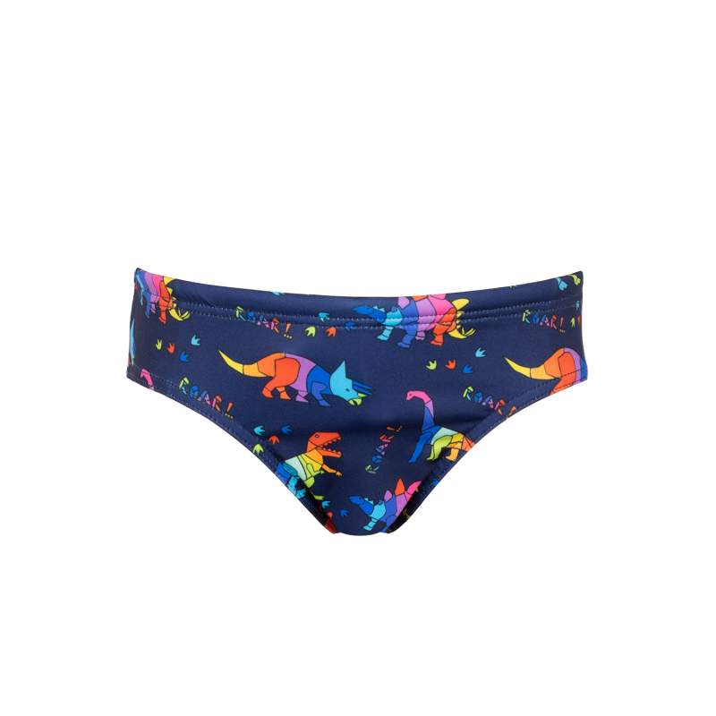 Color Dinosaur Patterned Childrens Slip Swimsuit