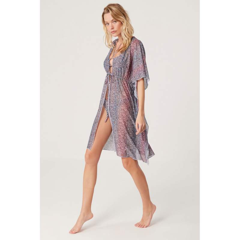 Purple Leopard Patterned Short Dress