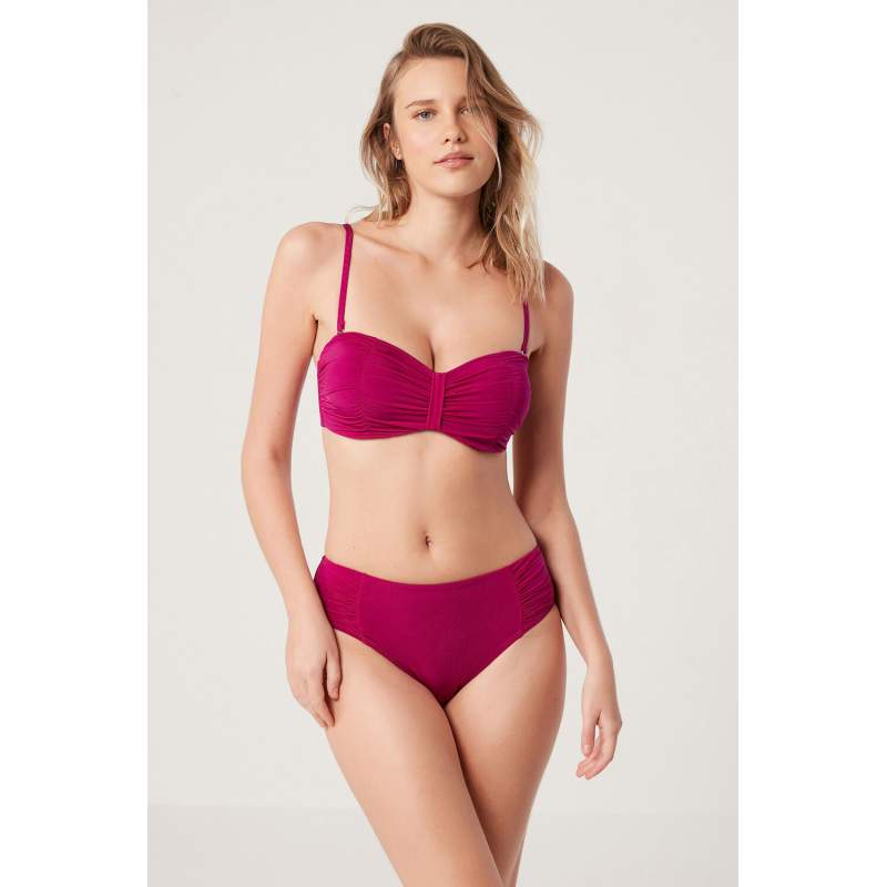 Arel Deep Color Filled Strapless Bikini