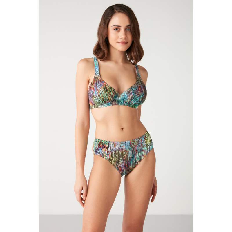 Etrina Patterned Gathering Bikini