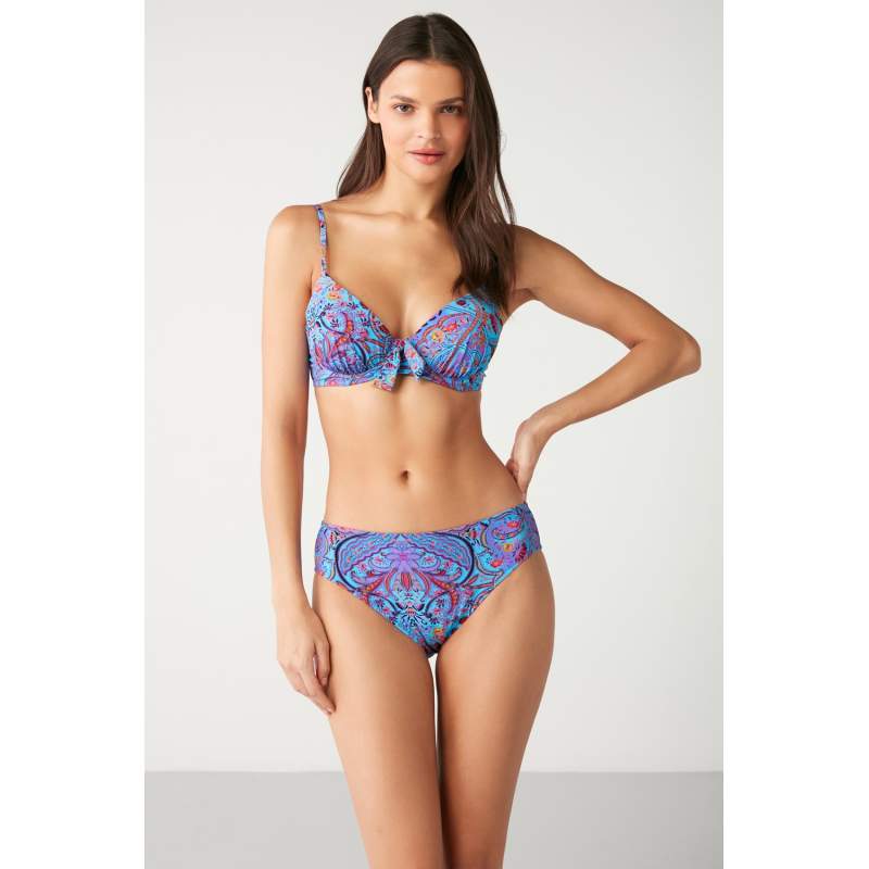 Floral Shawl Pattern Backed Bikini