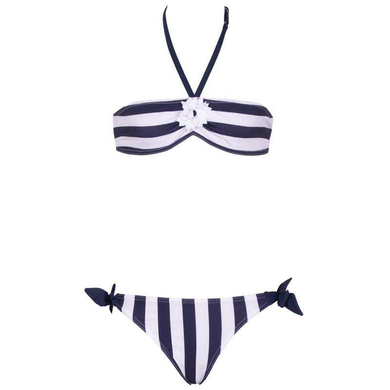 Romance Striped Strapless Bikini Set