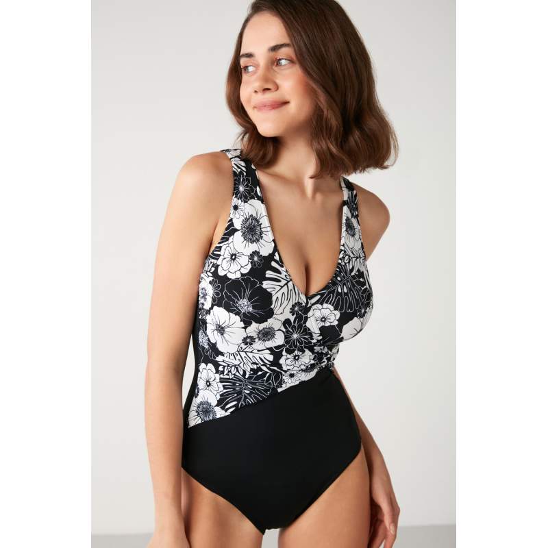 Recta Patterned Double Breasted Swimsuit